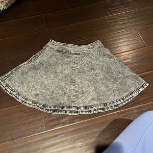 Grey denim skater skirt